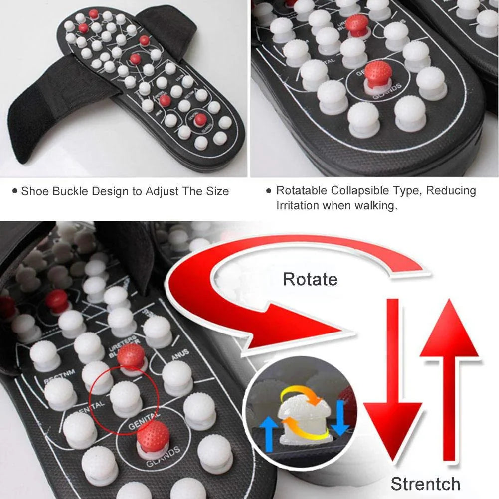 Manual Spring Acupressure and Magnetic Therapy Paduka Slippers for Full Body Blood Circulation Yoga Paduka